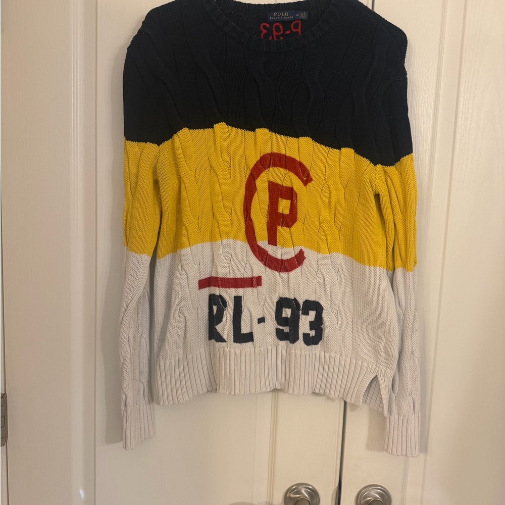 Ralph Lauren Navy Sweater with Red Embroidery